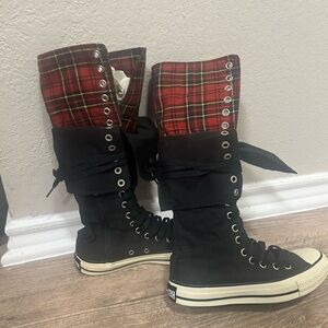 Knee high xxhi fold over converse plaid y2k